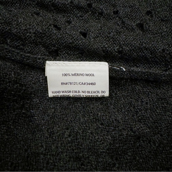 Eileen Fisher | Waterfall Open Cardigan Cotton Charcoal Size Petite Small - Picture 4 of 5
